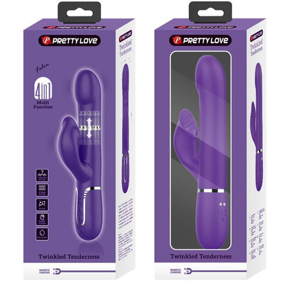 Pretty Love Zalin Vibrador Rabbit Perlas 4 En 1 Morado – Diseño Ergonómico Con Funcionalidad Innovadora