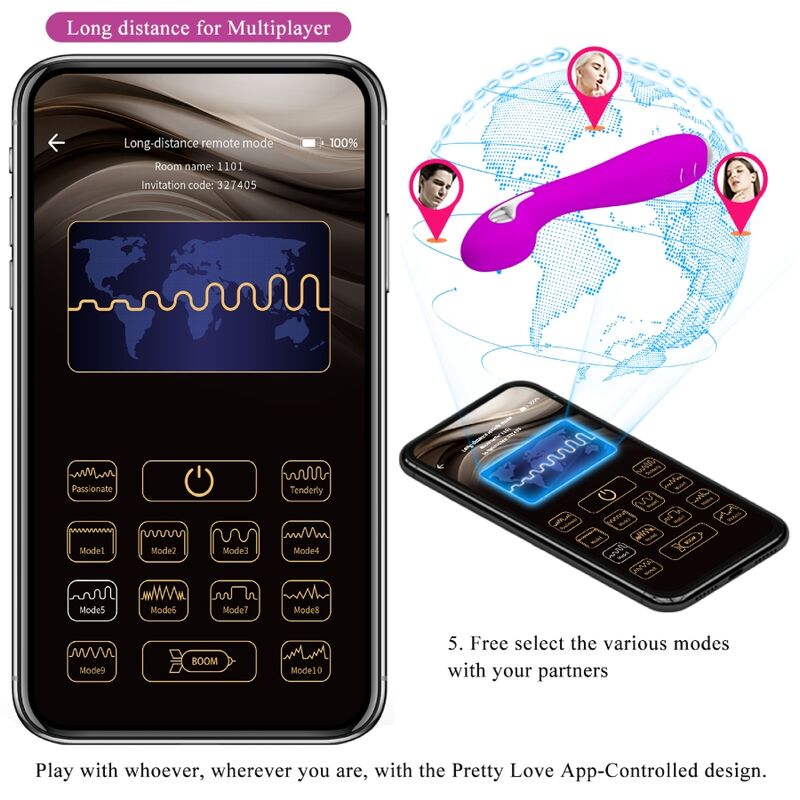 Pretty Love Hector Vibrador Electrosensorial – Diseño Recargable Con Control App Para Placer Personalizado