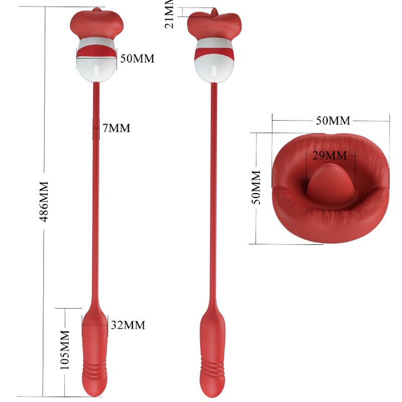 Pretty Love Ashlynn Boca Roja – Estimulador Con Diseño Ergonómico Para Placer Sensorial