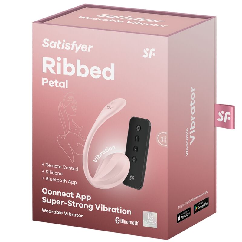 Satisfyer Ribbed Petal Estimulador Rosa – Estimulador Recargable Con Control Remoto y App Gratuita