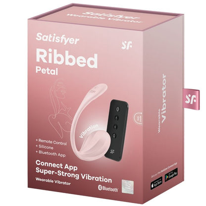Satisfyer Ribbed Petal Estimulador Rosa – Estimulador Recargable Con Control Remoto y App Gratuita
