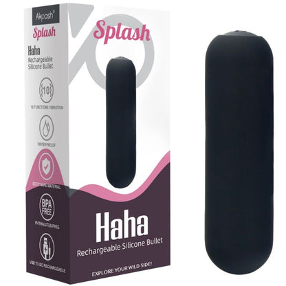 ARMONY Splash Haha Black Vibrating Bullet – Vibratore ricaricabile con design ergonomico e 10 modalità di vibrazione
