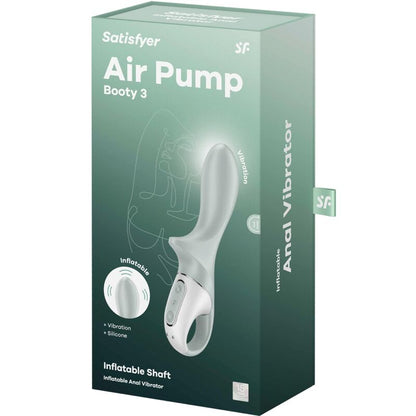 SATISFYER - AIR PUMP BOOTY 3 INFLATABLE ANAL VIBRATOR GREEN GREY