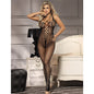 SUBBLIME - 951788 LONG FISHNET BODYSTOCKING WITH CHEST AND BACK STRAPS, BLACK, ONE SIZE