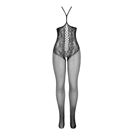 SUBBLIME - 951849 Black Open Cup Fishnet Bodystocking with Halter Neck, One Size