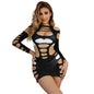 Comprar SUBBLIME Vestido De Rejilla Elástico Negro – Diseño Elegante Con Manga Larga Y Comodidad Única-Noxtic