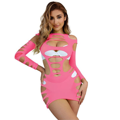 Comprar SUBBLIME Vestido De Rejilla Elástico Rosa – Diseño Elegante Que Realza Tu Belleza Única-Noxtic