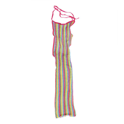Comprar SUBBLIME Vestido De Rejilla Arcoiris Talla Única – Diseño Ajustado Para Resaltar Tu Figura-Noxtic