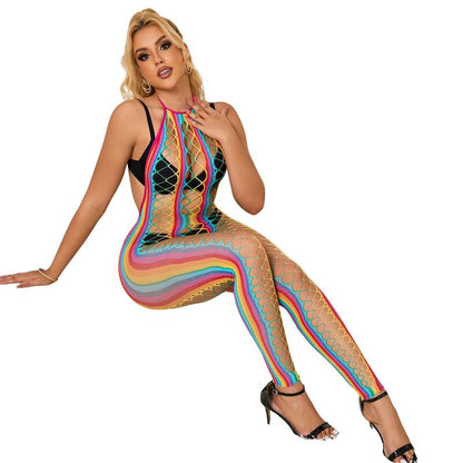 Comprar SUBBLIME Vestido De Rejilla Arcoiris Talla Única – Diseño Vibrante Para Una Estética Seductora-Noxtic