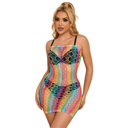 Comprar SUBBLIME Vestido De Rejilla Arcoiris – Diseño Vibrante Para Realzar Tu Belleza-Noxtic