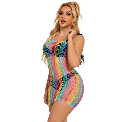Comprar SUBBLIME Vestido De Rejilla Arcoiris – Diseño Vibrante Para Realzar Tu Belleza-Noxtic