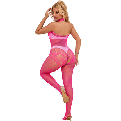 SUBBLIME Bodystocking Rosa – Diseño Elegante Con Cuello Alto Para Comodidad Única