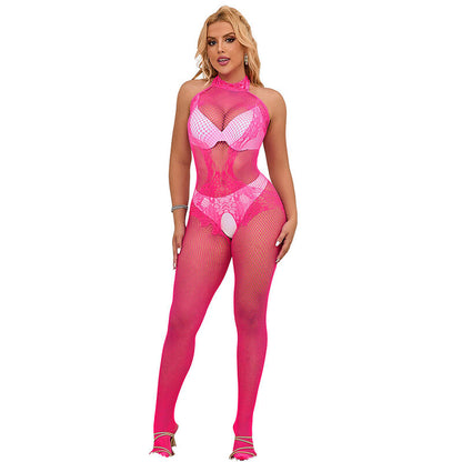 Comprar SUBBLIME Bodystocking Rosa – Diseño Elegante Con Cuello Alto Para Comodidad Única-Noxtic