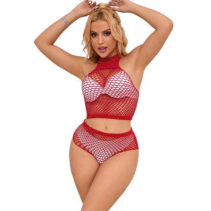 Subblime Set De Rejilla Con Brillantes Rojo Talla Única – Diseño Elegante Y Atractivo Para Sentirse Irresistible