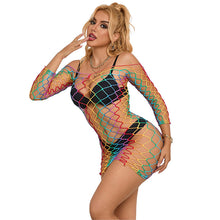 Comprar SUBBLIME Vestido De Rejilla Manga Larga Arcoiris Talla Única – Diseño Elegante Para Sensación Irresistible-Noxtic