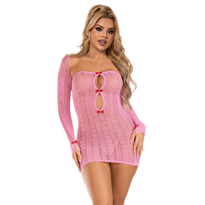 SUBBLIME Vestido De Rejilla Rosa Talla Única – Diseño Elegante Para Resaltar La Figura Femenina