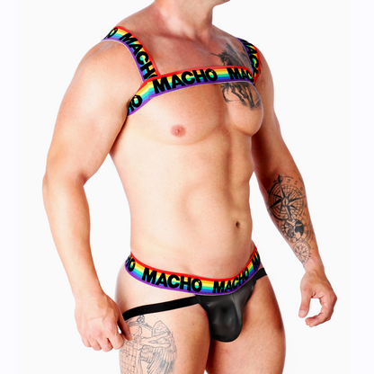 Comprar MACHO Arnés Doble Pride Limited – Diseño Elástico Para Confort Y Libertad Sensorial-Noxtic