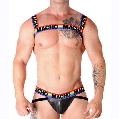 Comprar MACHO Arnés Doble Pride Limited – Diseño Elástico Para Confort Y Libertad Sensorial-Noxtic