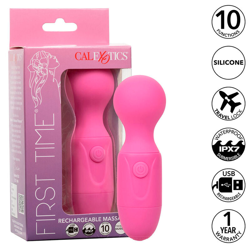 Comprar CALEXOTICS First Time Masajeador Recargable Rosa – Vibraciones Intensas Para Exploración Sensorial-Noxtic