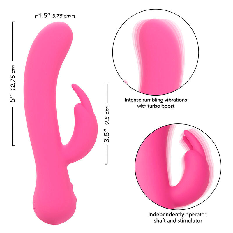 CALEXOTICS First Time Vibrador Rabbit Recargable Rosa – Experiencia De Doble Estimulación Con Diseño Elegante