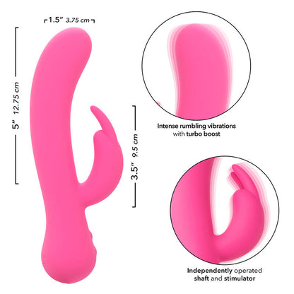 CALEXOTICS First Time Vibrador Rabbit Recargable Rosa – Experiencia De Doble Estimulación Con Diseño Elegante