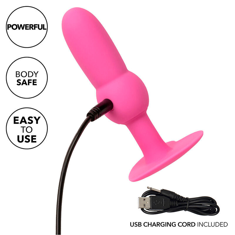 CALEXOTICS - FIRST TIME ANAL PLUG WITH BEADS 10 VIBRATIONS PINK