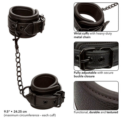 Comprar CALEXOTICS Nocturnal Esposas Cuero Ajustable Negro – Diseño Elegante Para Confort y Libertad Sensual-Noxtic