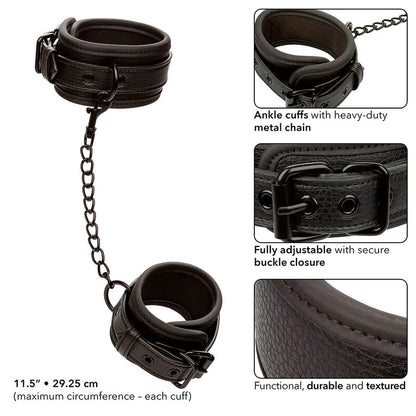 Comprar CALEXOTICS Esposas Nocturnal De Tobillo Cuero Ajustable Negro – Diseño Elegante Para Comodidad Y Estilo-Noxtic