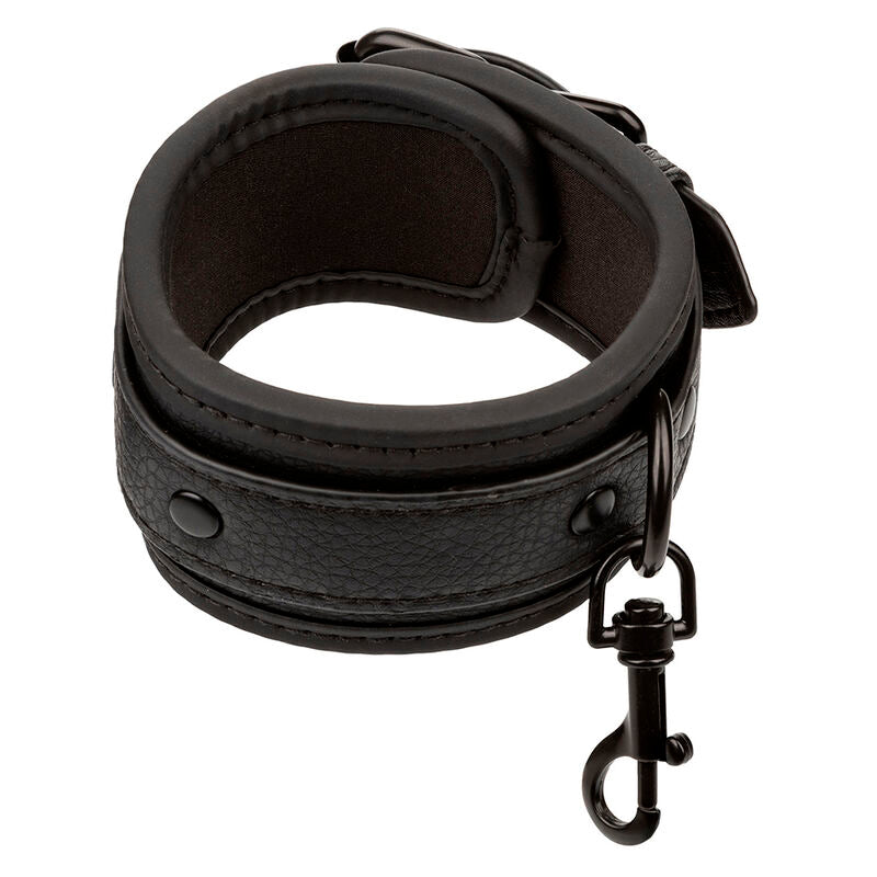 CALEXOTICS - NOCTURNAL ADJUSTABLE BLACK LEATHER ANKLE CUFFS