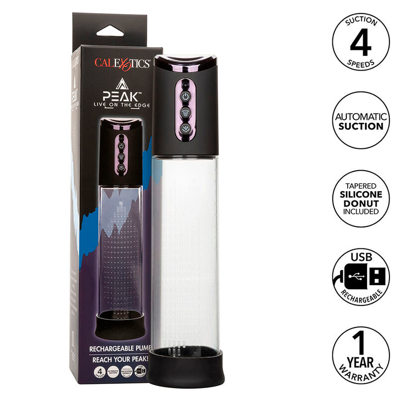 Comprar CalExotics Peak Bomba Succionadora 4 Velocidades Negro – Juguete Innovador Para Experiencia Intima Mejorada-Noxtic