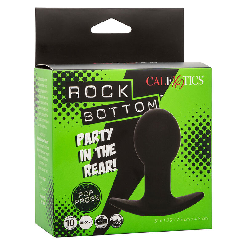 CALEXOTICS - ROCK BOTTOM ANAL PLUG 10 VIBRATIONS BLACK SILICONE
