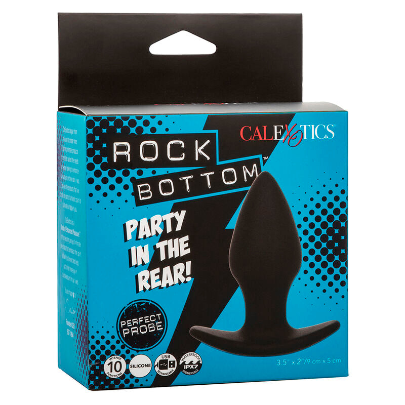 CALEXOTICS - ROCK BOTTOM PERFECT ANAL PLUG 10 VIBRATIONS BLACK SILICONE