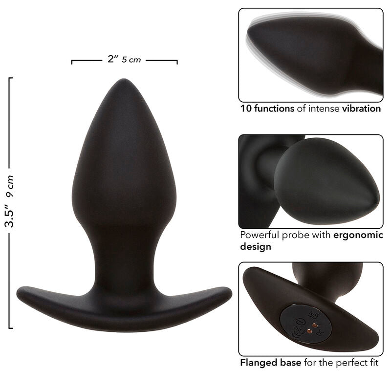 CALEXOTICS - ROCK BOTTOM PERFECT ANAL PLUG 10 VIBRATIONS BLACK SILICONE