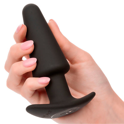CALEXOTICS - ROCK BOTTOM CONICAL ANAL PLUG 10 VIBRATIONS BLACK SILICONE