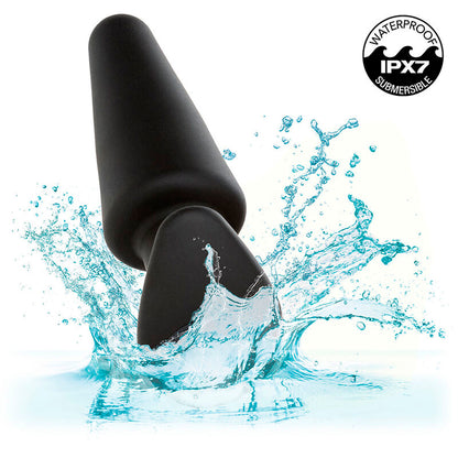 CALEXOTICS - ROCK BOTTOM CONICAL ANAL PLUG 10 VIBRATIONS BLACK SILICONE