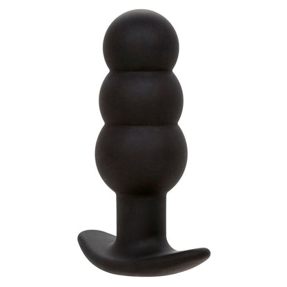 CALEXOTICS - ROCK BOTTOM ANAL PLUG WITH BEADS 10 VIBRATIONS BLACK SILICONE