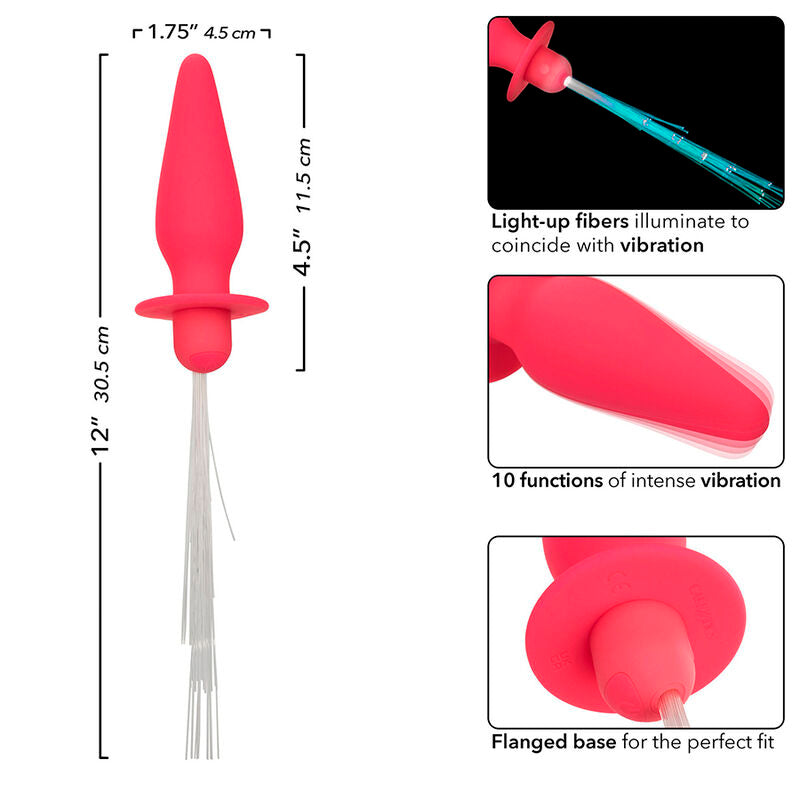 CALEXOTICS - SOUTHERN LIGHTS LIGHT UP ANAL PLUG WITH LIGHTS 10 VIBRATIONS PINK SILICONE
