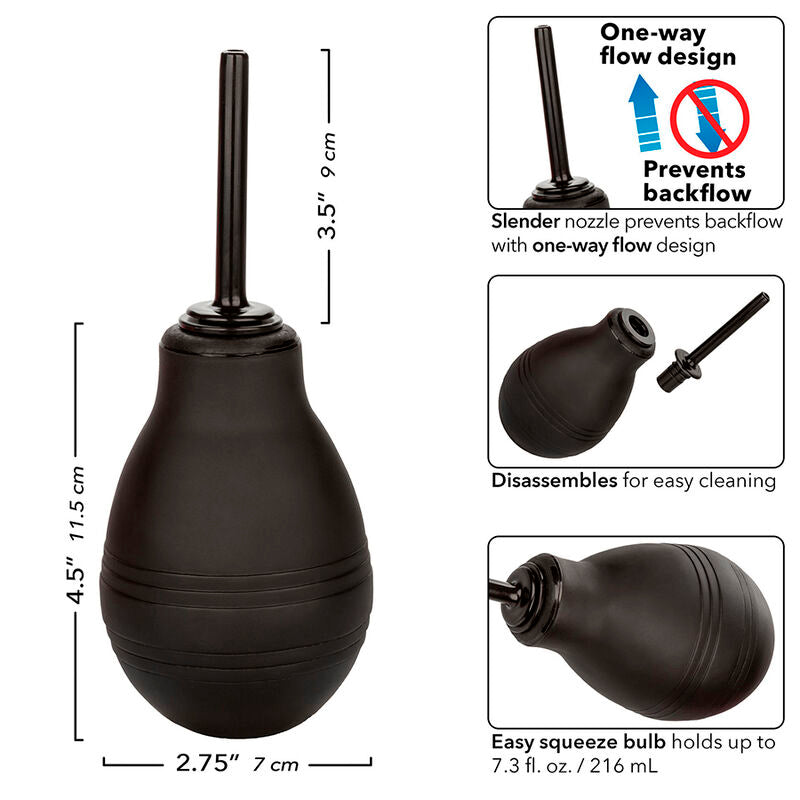 Calexotics One Way Ducha Anal Negra – Sistema De Válvula Unidireccional Para Higiene Eficiente