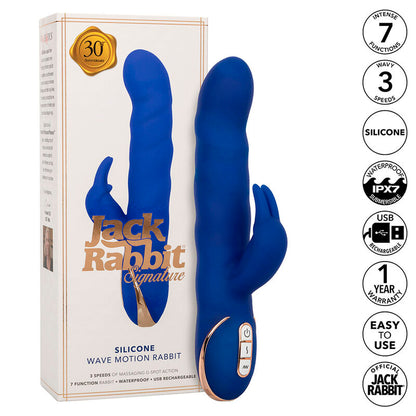 Comprar CALEXOTICS Jack Vibrador Rabbit Azul – Vibrador Recargable Con Movimiento De Ondas Para Placer Sensorial-Noxtic
