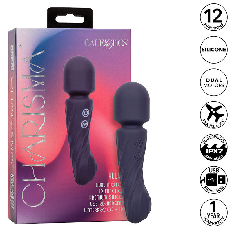 CALEXOTICS - CHARISMA ALLURE DUAL MOTOR MASSAGER 12 FUNCTIONS 17.25 CM X 4.5 CM PURPLE