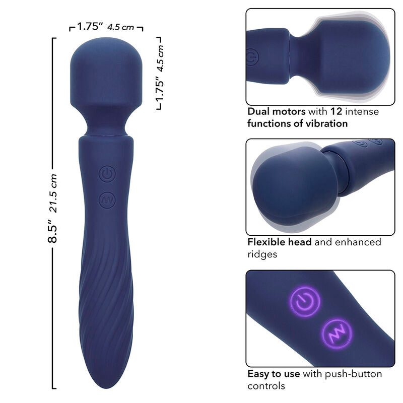 CALEXOTICS - CHARISMA MYSTIQUE DUAL MOTOR MASSAGER 12 FUNCTIONS 21.5 CM X 4.5 CM PURPLE