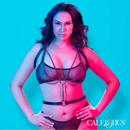 CALEXOTICS Euphoria Arnés Estilo Cabestro – Diseño Elegante Con Múltiples Cadenas Premium Talla Plus