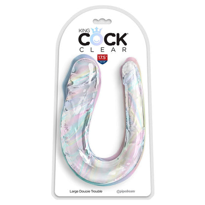 KING COCK - DOUBLE TROUBLE DOUBLE DILDO 44 CM TRANSPARENT