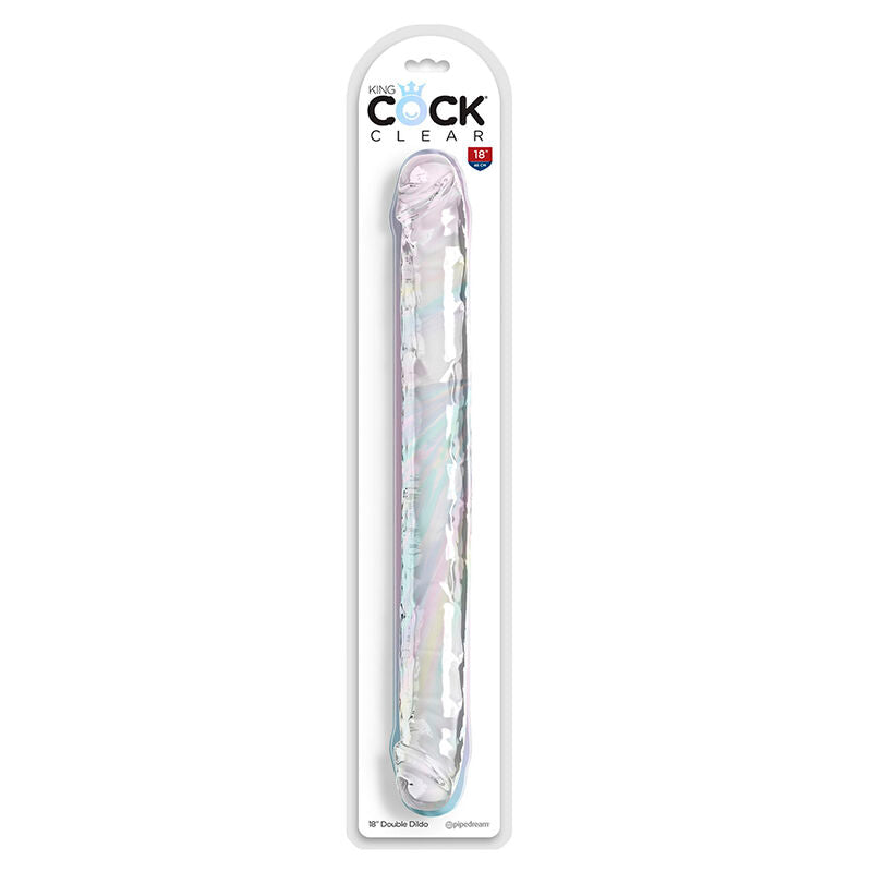 KING COCK - DOUBLE TROUBLE DOUBLE DILDO 46 CM TRANSPARENT