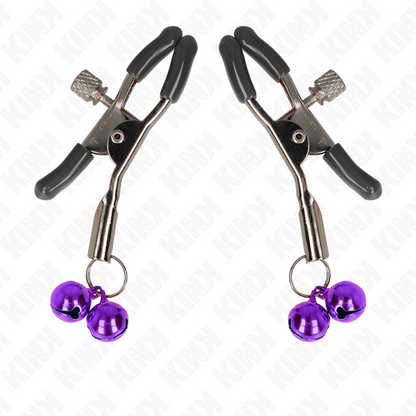 KINK Pinzas Para Pezones Doble Campanilla Violeta 6 Cm – Diseño Elegante Para Experiencias Sensoriales Intensas