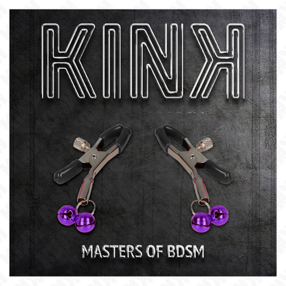 KINK Pinzas Para Pezones Doble Campanilla Violeta 6 Cm – Diseño Elegante Para Experiencias Sensoriales Intensas