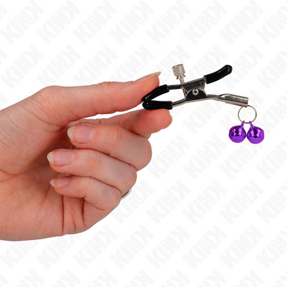 KINK Pinzas Para Pezones Doble Campanilla Violeta 6 Cm – Diseño Elegante Para Experiencias Sensoriales Intensas