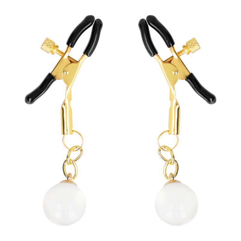 Comprar KINK Pinzas Para Pezones Doradas – Accesorio Elegante Con Colgante De Vidrio Para Experiencias Únicas-Noxtic