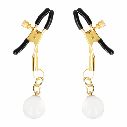 Comprar KINK Pinzas Para Pezones Doradas – Accesorio Elegante Con Colgante De Vidrio Para Experiencias Únicas-Noxtic