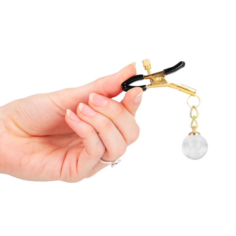 Comprar KINK Pinzas Para Pezones Doradas – Accesorio Elegante Con Colgante De Vidrio Para Experiencias Únicas-Noxtic